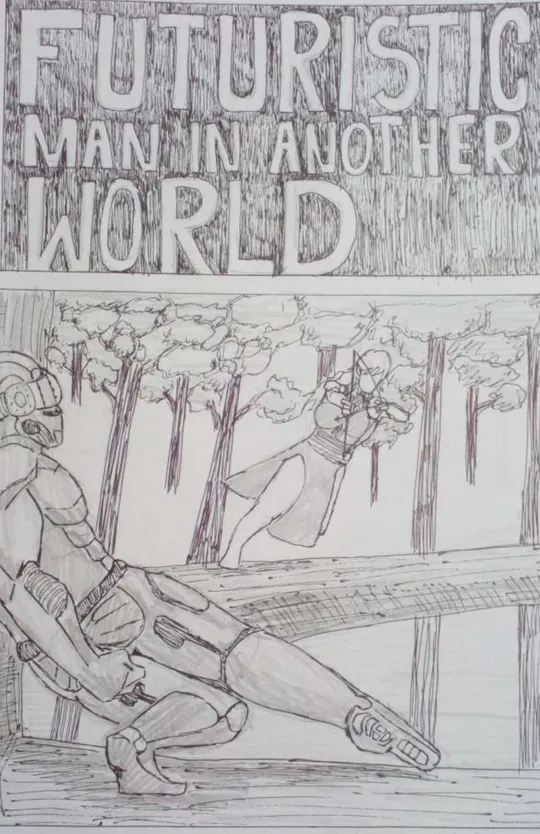 Futuristic Man In Another World